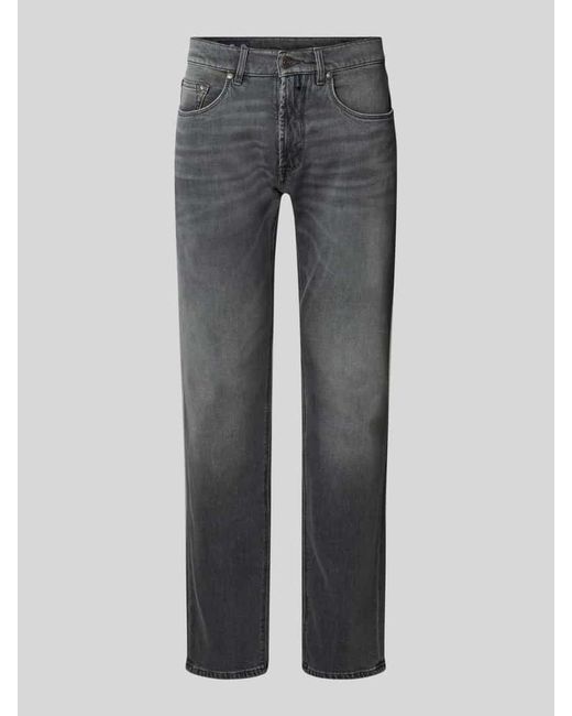 Pierre Cardin Tapered Fit Jeans im Used-Look Modell 'Lyon' in Gray für Herren