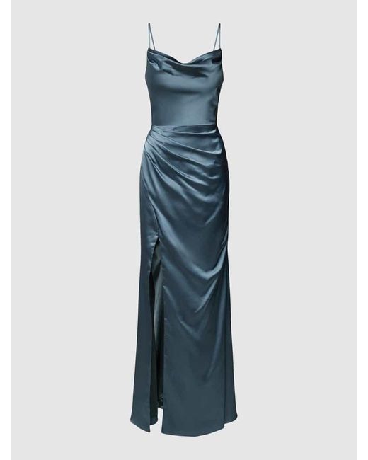Luxuar Blue Abendkleid mit Gehschlitz