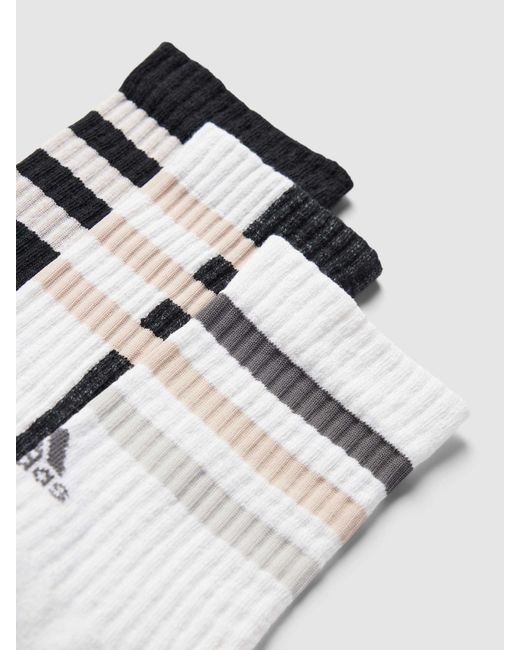 Adidas Socken mit elastischem Einsatz Modell '3STRIPES' im 3er-Pack in White für Herren
