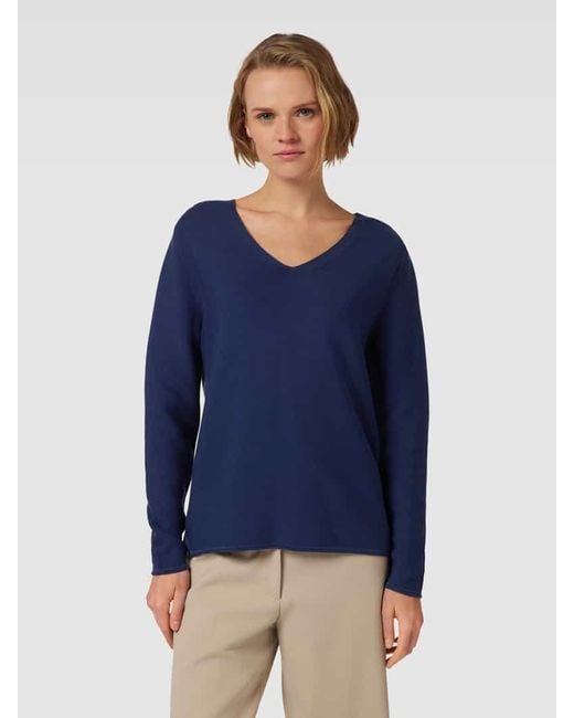 maerz muenchen Blue Pullover mit lockerer Passform und unifarbenem Design
