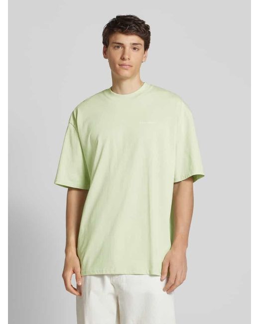 PEGADOR Oversized T-Shirt mit Label-Print in Yellow für Herren