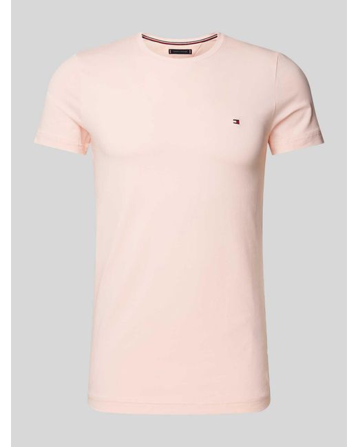 Tommy Hilfiger T-Shirt mit Label-Stitching in Pink für Herren