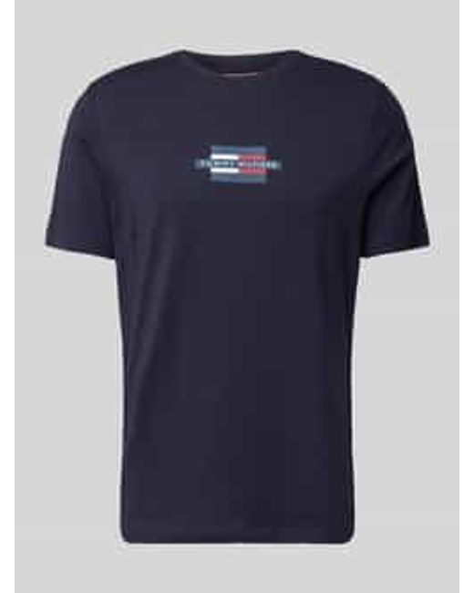 Tommy Hilfiger Regular Fit T-Shirt Van Puur Katoen in het Blue voor heren