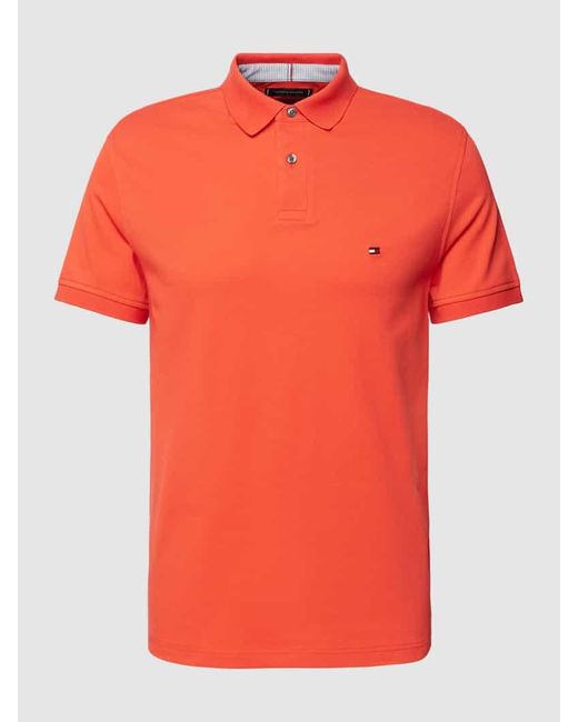 Tommy Hilfiger Poloshirt mit Label-Stitching in Orange für Herren