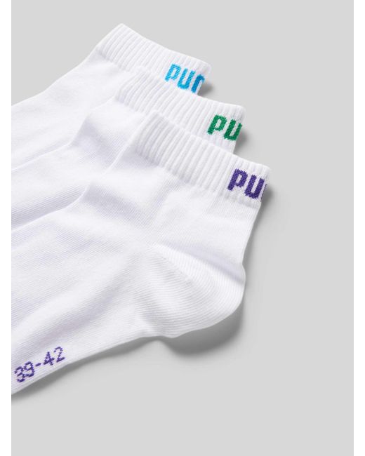 PUMA Sneakersocken mit Label-Print im 3er-Pack in White für Herren