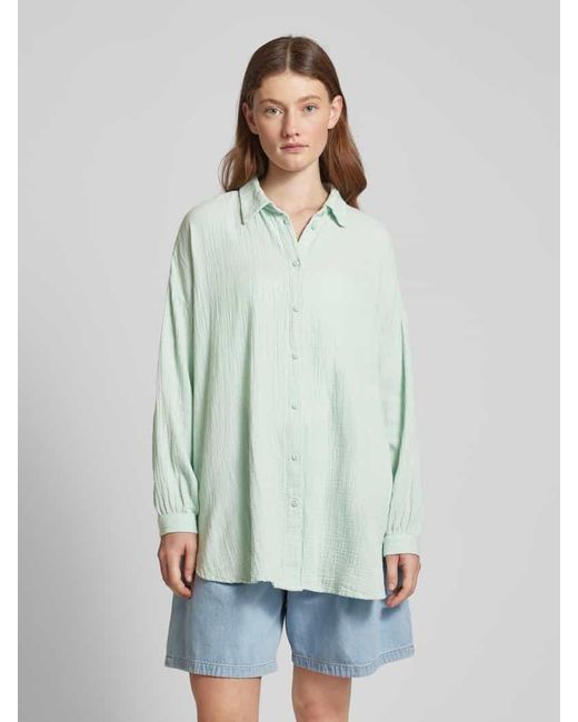 ONLY Green Oversized Bluse mit Umlegekragen Modell 'THYRA'