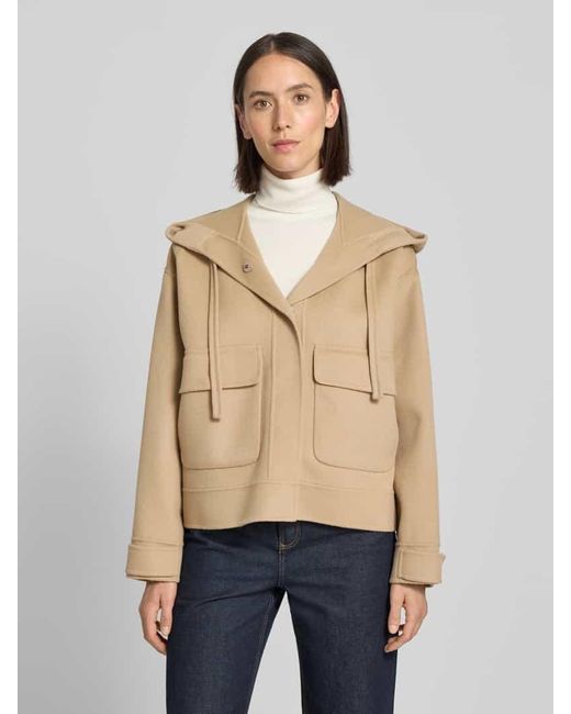 Weekend by Maxmara Natural Regular Fit Jacke mit Kapuze aus Woll-Mix Modell 'GARY'