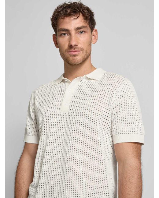 Lindbergh Relaxed Fit Poloshirt Met Knoopsluiting in het White voor heren