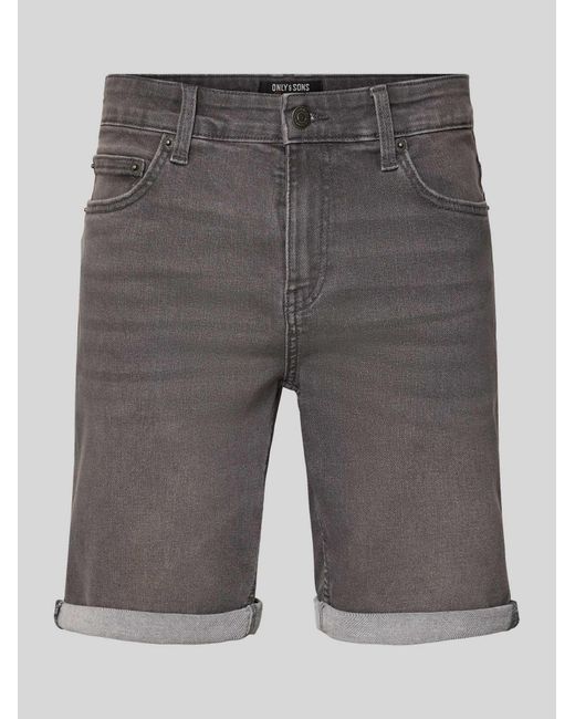 Only & Sons Regular Fit Bermuda Van Katoenmix Met Viscose-Aandeel Model 'Ply' in het Gray voor heren