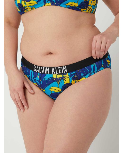 Calvin Klein Blue PLUS SIZE Bikini-Hose mit Logo-Bund
