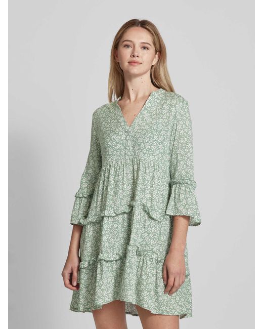 Vero Moda Green Minikleid mit floralem Print Modell 'EASY JOY'