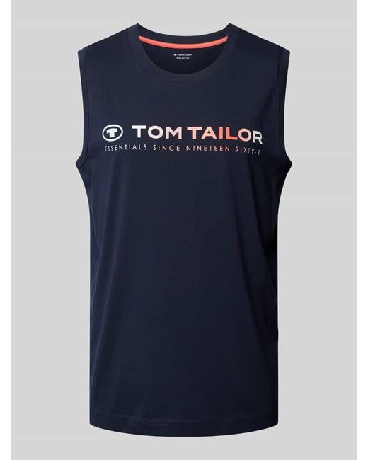 Tom Tailor Tanktop mit Label-Print in Blue für Herren