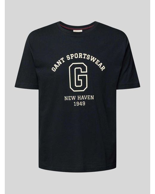 Gant T-shirt Met Labelprint in het Black voor heren