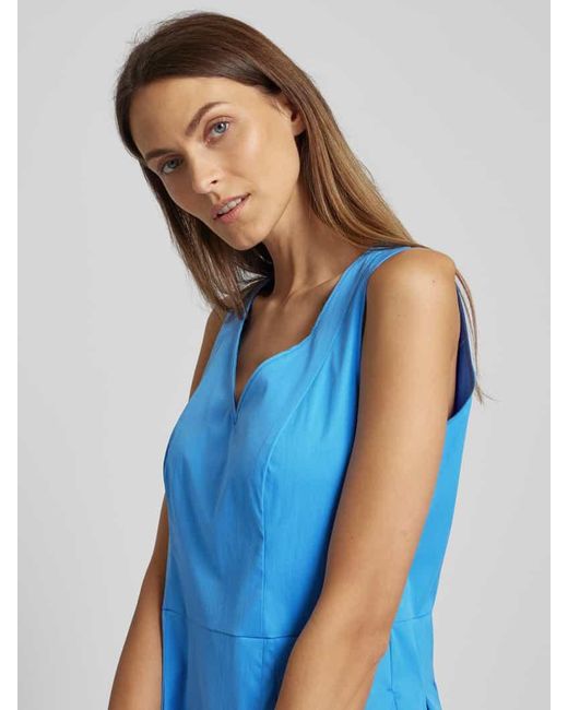 ROBE LÉGÈRE Blue Knielanges Kleid Mit V-Ausschnitt