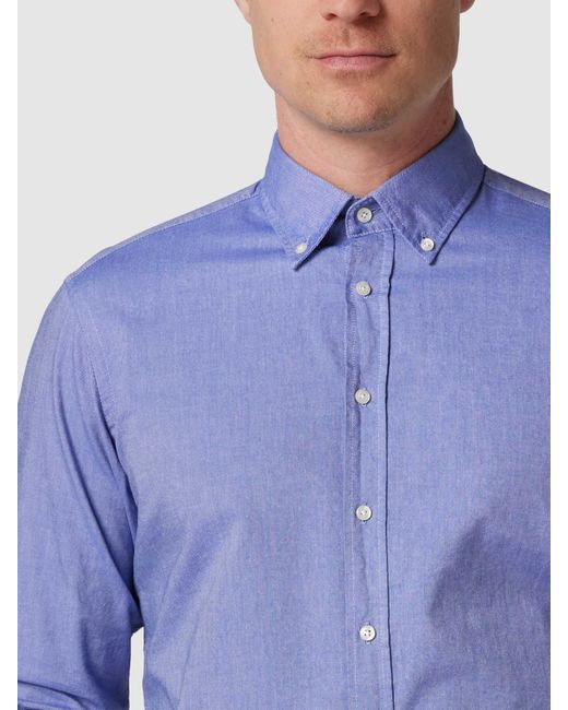 Christian Berg Men Regular Fit Business-Hemd mit Button-Down-Kragen in Blue für Herren