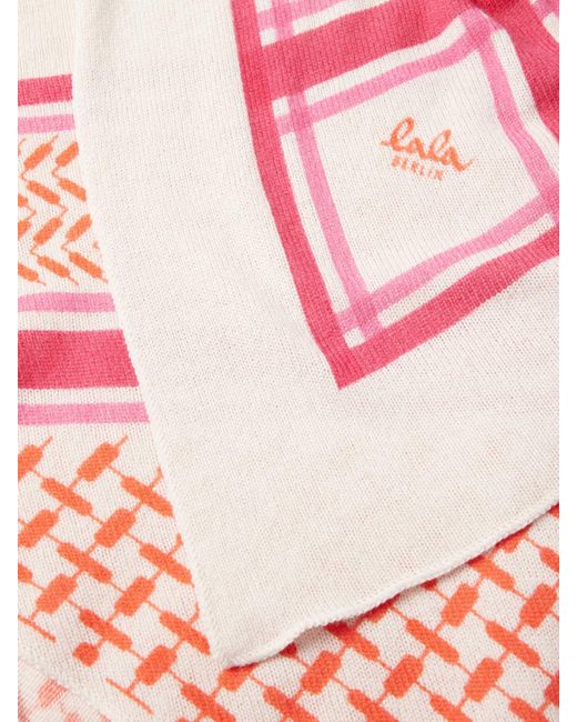 Lala Berlin Pink Schal mit Label-Print