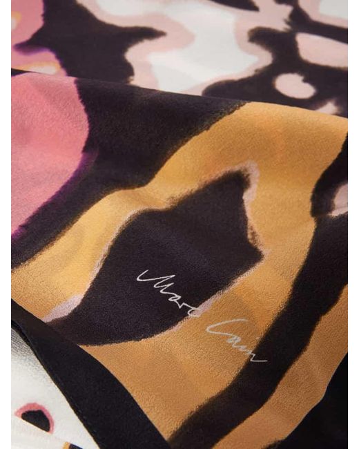 Marc Cain Pink Seidenschal mit eingefassten Abschlüssen