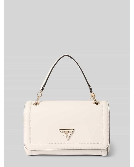 Guess Natural Handtasche mit Label-Applikation Modell 'NOELLE'