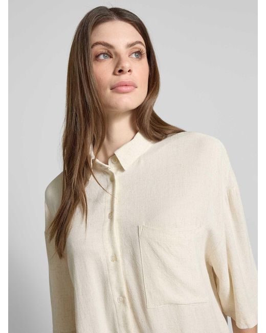 Moves Blouse Van Een Mix Van Viscose En Linnen in het Natural