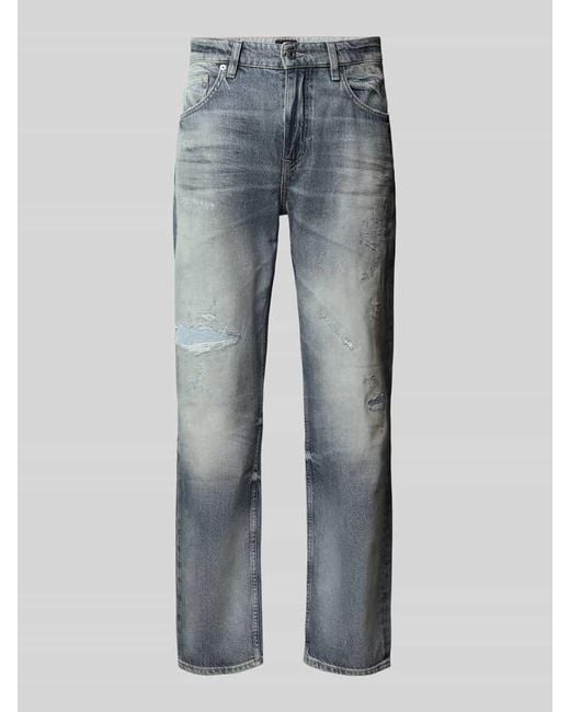 Boss Tapered Fit Jeans aus reiner Baumwolle Modell 'TROY BO CAST' in Blue für Herren