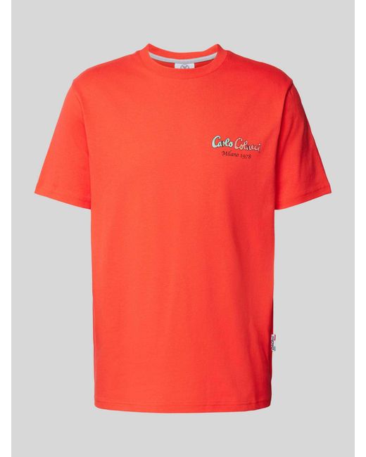 carlo colucci T-shirt Met Labelprint in het Red voor heren