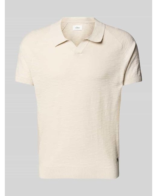 S.oliver Regular Fit Poloshirt mit Flammgarnstruktur in Natural für Herren