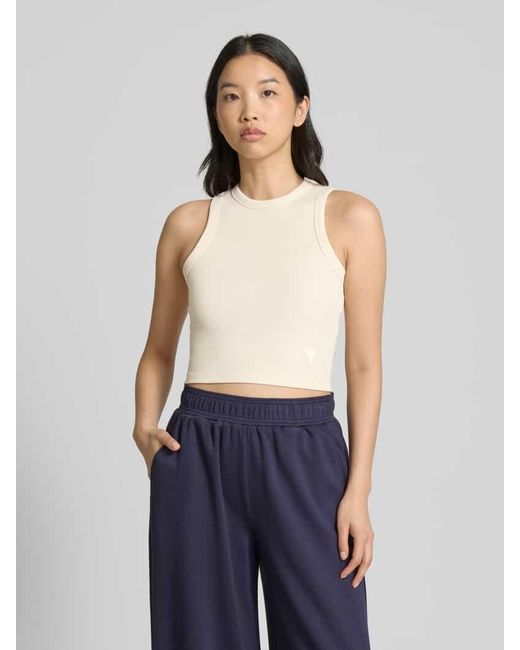 Guess Natural Crop Top mit Label-Detail Modell 'EDIE'