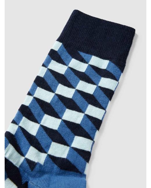 Happy Socks Socken mit Allover-Muster Modell 'FILLED OPTIC' in Blue für Herren