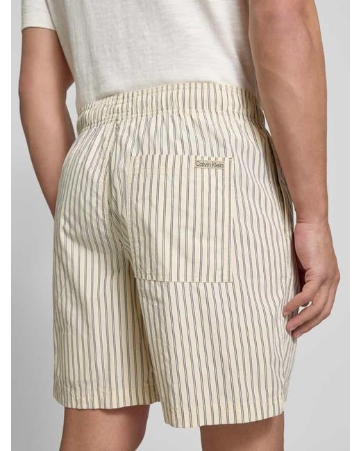Calvin Klein Shorts mit elastischem Bund in Natural für Herren