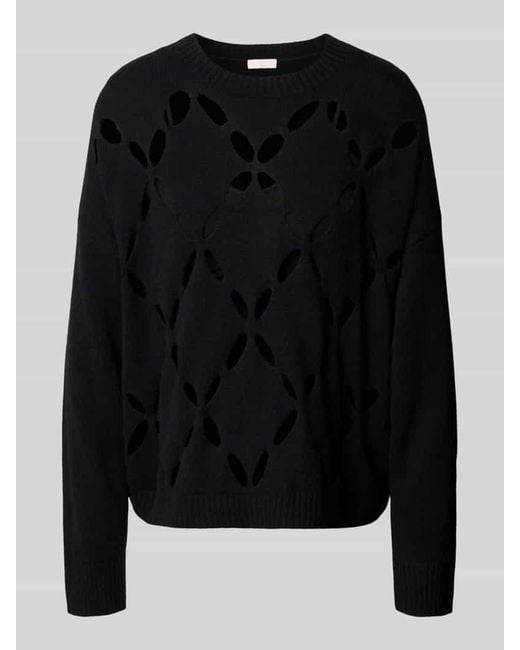 Liu Jo Black Oversized Wollpullover aus reiner Lanawolle