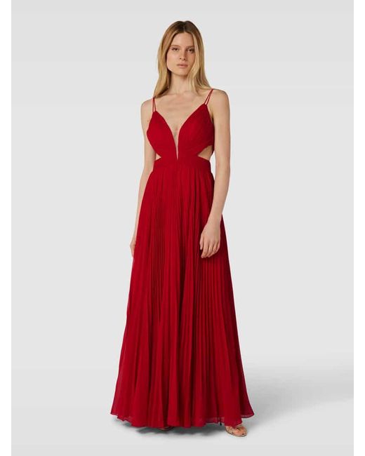 Luxuar Red Abendkleid mit Plisseefalten