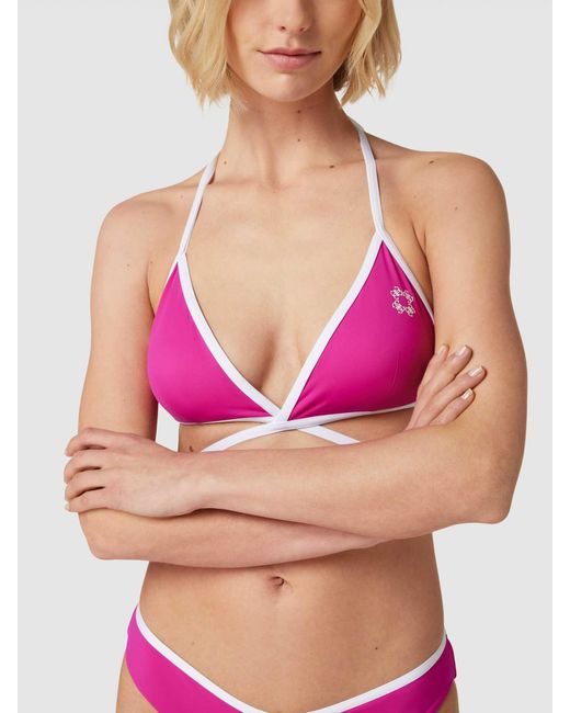 Guess Bikinitop Met Vetersluiting in het Pink