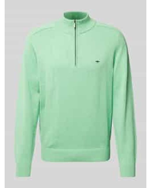 Fynch-Hatton Gebreide Pullover Met Labelstitching in het Green voor heren
