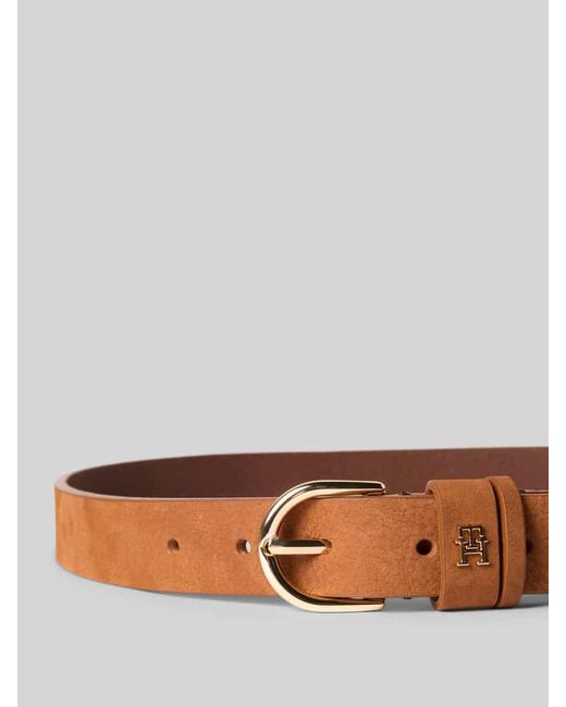 Tommy Hilfiger Brown Ledergürtel mit Logo-Monogramm