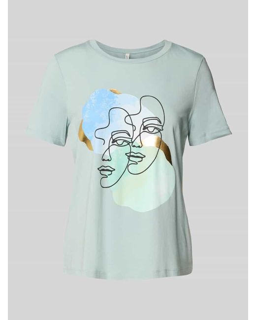 Vero Moda Gray Comfort Fit T-Shirt aus Baumwoll-Mix Modell 'DIFACEY'