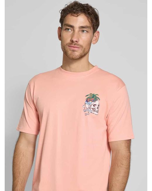 Boardies T-Shirt mit Motiv- und Label-Print Modell 'Peach Paradise' in Pink für Herren