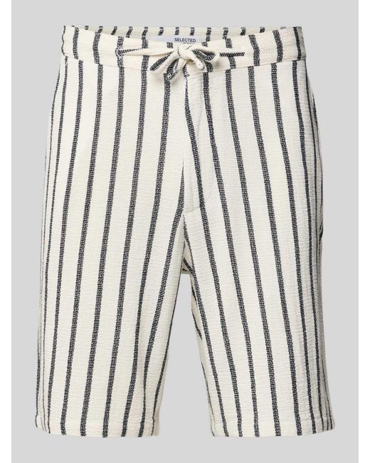 SELECTED Regular Fit Bermuda Met Structuurmotief in het Multicolor voor heren