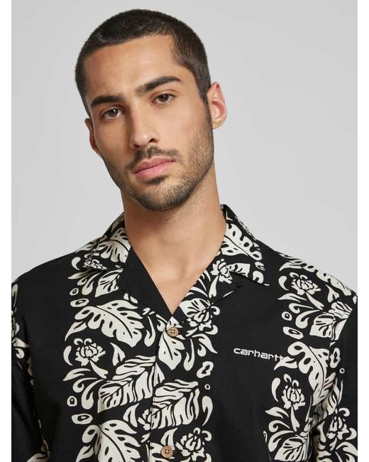 Carhartt Regular Fit Freizeithemd mit Allover-Muster Modell 'FLORAL' in Black für Herren