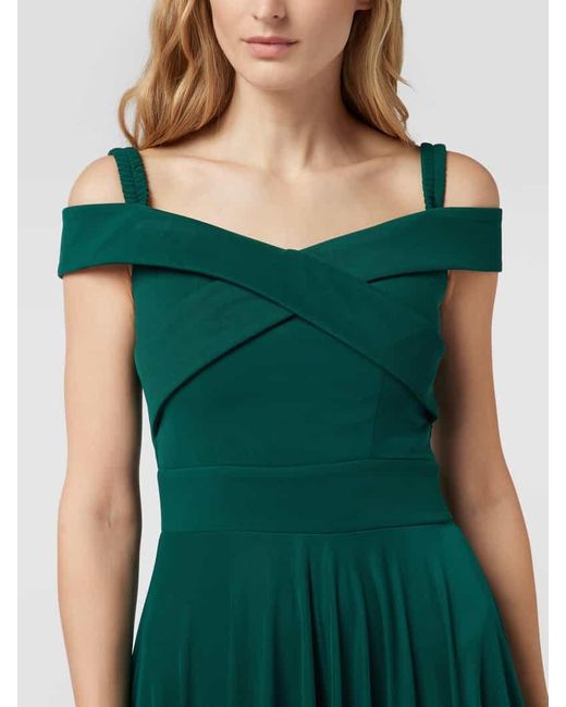 TROYDEN COLLECTION Green Abendkleid mit elastischen Trägern