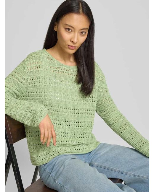 Tom Tailor Green Regular Fit Strickpullover aus reiner Baumwolle