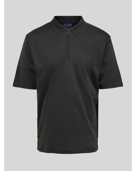 Christian Berg Men Regular Fit Poloshirt Met Logostitching in het Black voor heren