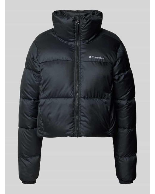Columbia Black Cropped Steppjacke mit Label-Print Modell 'PuffectTM'