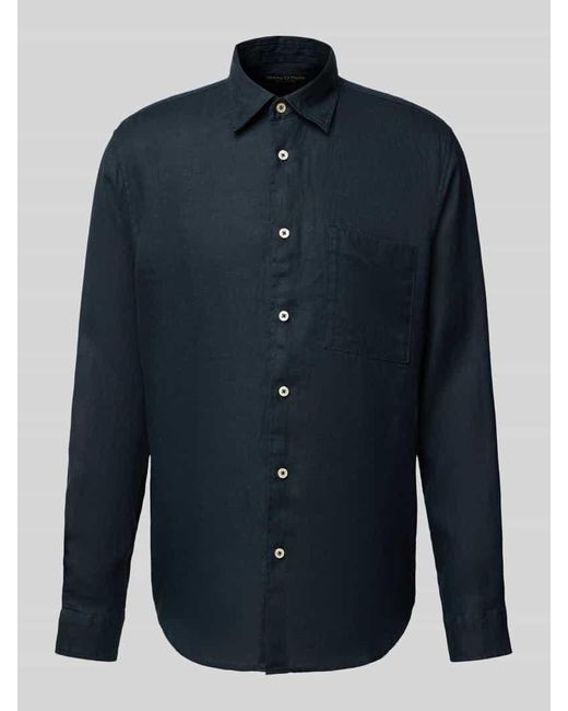 Marc O' Polo Regular Fit Freizeithemd aus reinem Leinen in Blue für Herren