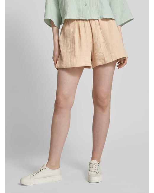 Vero Moda Natural High Waist Shorts mit Strukturmuster Modell 'NATALI'