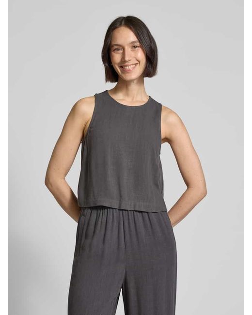 Jake*s Gray Crop Top mit Rundhalsausschnitt