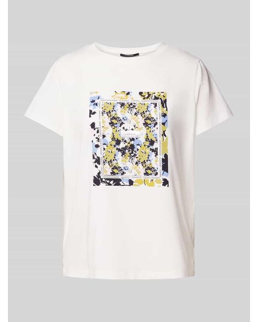 Comma, White T-Shirt Mit Label-Print