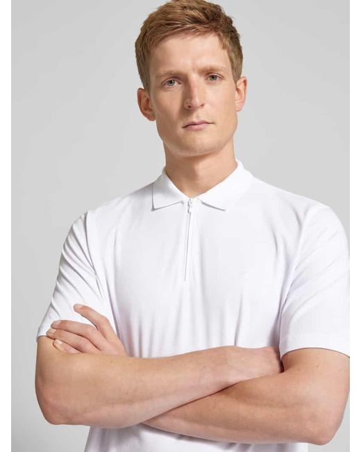 Christian Berg Men Regular Fit Poloshirt mit Logo-Stitching in White für Herren