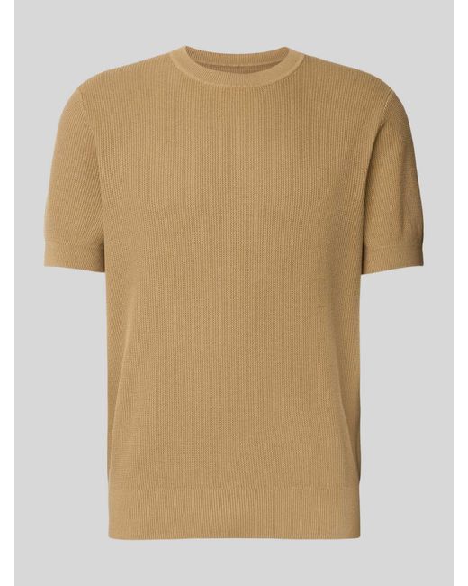 JAKE*S STUDIO MEN T-Shirt Met Ribboorden, Model 'Casper' in het Natural voor heren