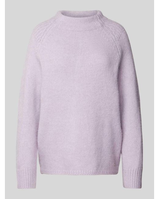 Monari Gebreide Pullover Met Opstaande Kraag in het Purple