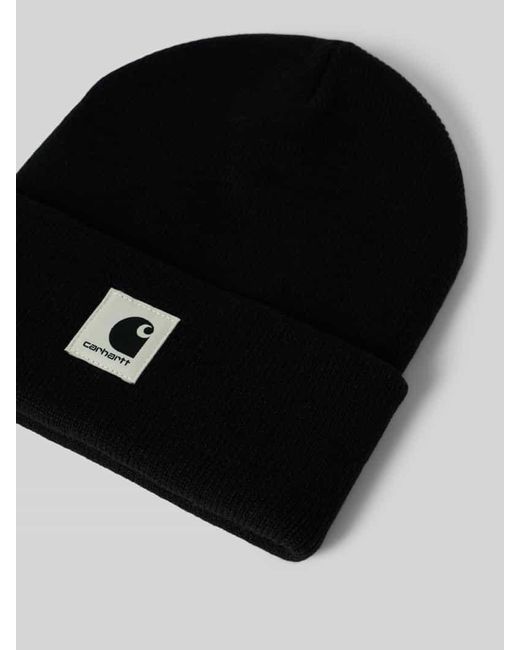 Carhartt Beanie mit Label-Patch Modell 'Ashley' in Black für Herren